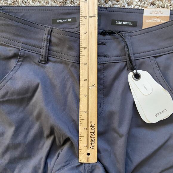 Prana Halle Straight Pant Women's 0 Regular Coal Standard Fit Low Rise Stretch - Picture 10 of 13